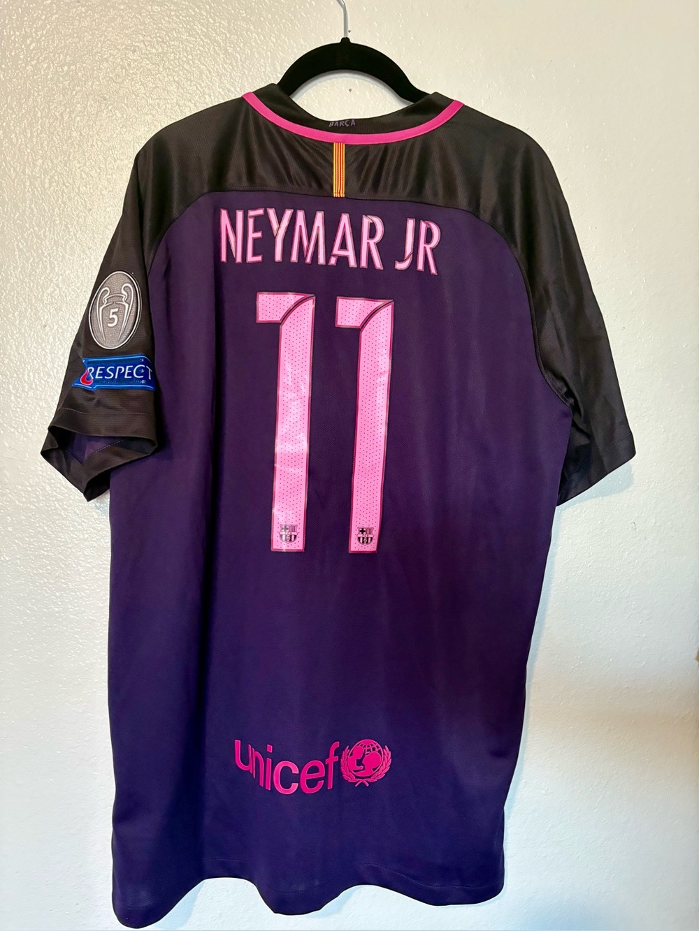 Neymar JR #11 FC Barcelona jersey 2016/2017 Short Sleeve Purple Retro 2XL